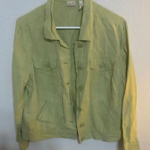 Linden Women's Sage Green Button-Front Linen Jacket